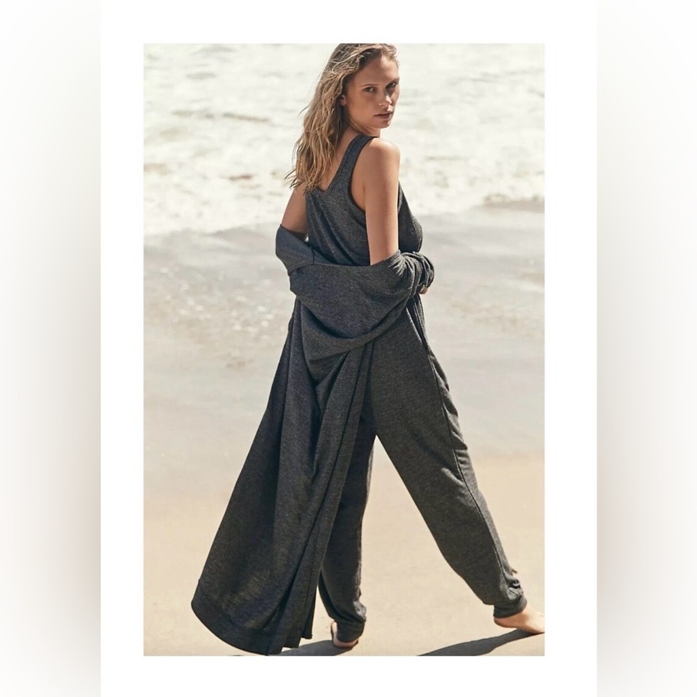 Free People Beach Bicoastal Duster Cardigan Women’s Size XLarge Heather Charcoal